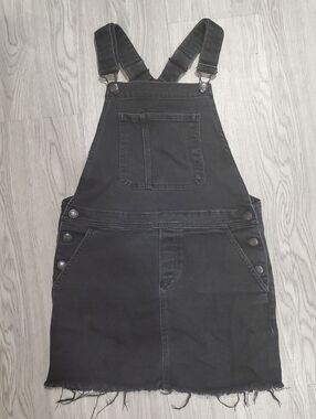 Finger In The Nose Black Denim Pinafore Dress